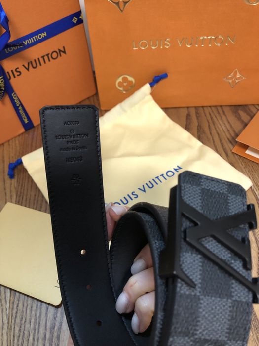 Pasek LOUIS VUITTON 80-125cm skora canvas i naturalna nr seryjny ebene