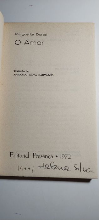 O Amor - Marguerite Duras (1ª edição, 1972)