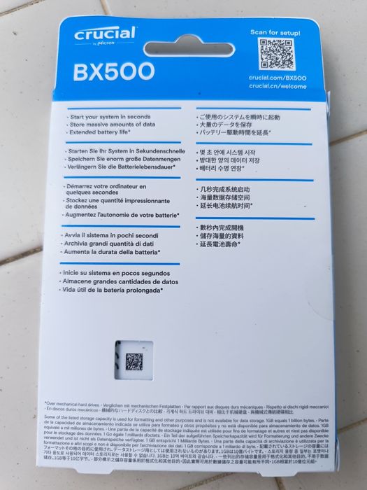 Disco Rígido Crucial BX 500 500GB SSD 2.5  SATA 3