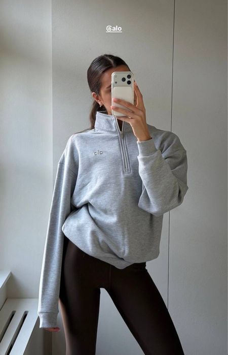 Світшот худі зіп 1\4 Alo Yoga ало кофта лонгслів оверсайз йога зіпхуді