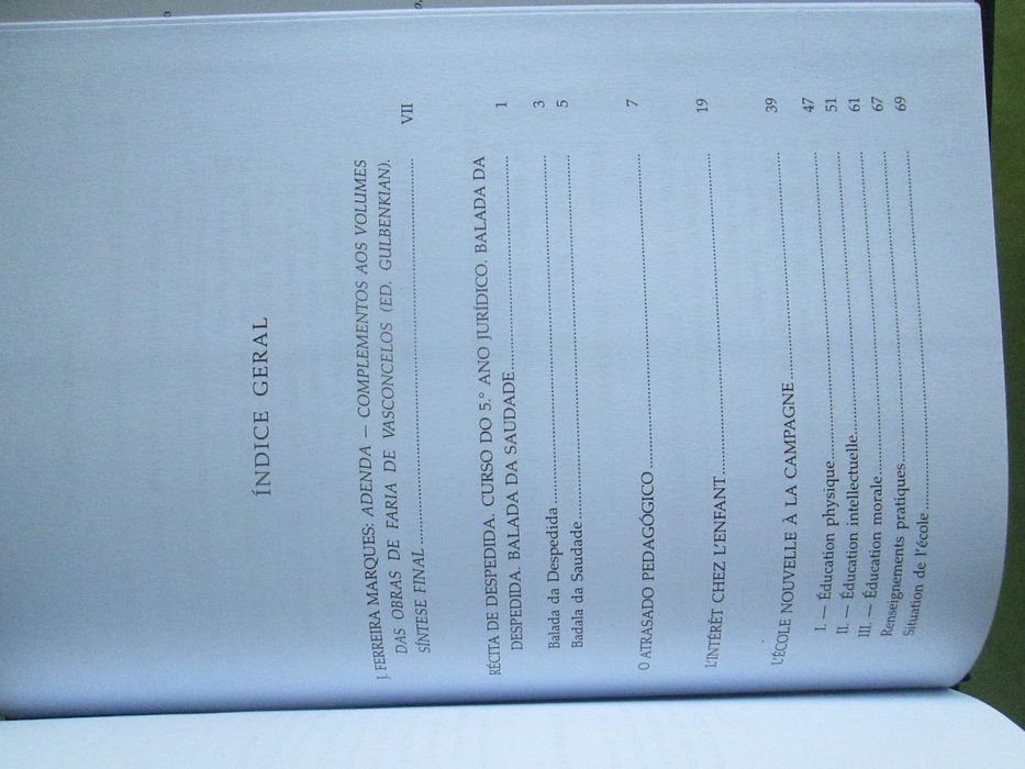 Faria de Vasconcelos - Obras Completas VII Adenda