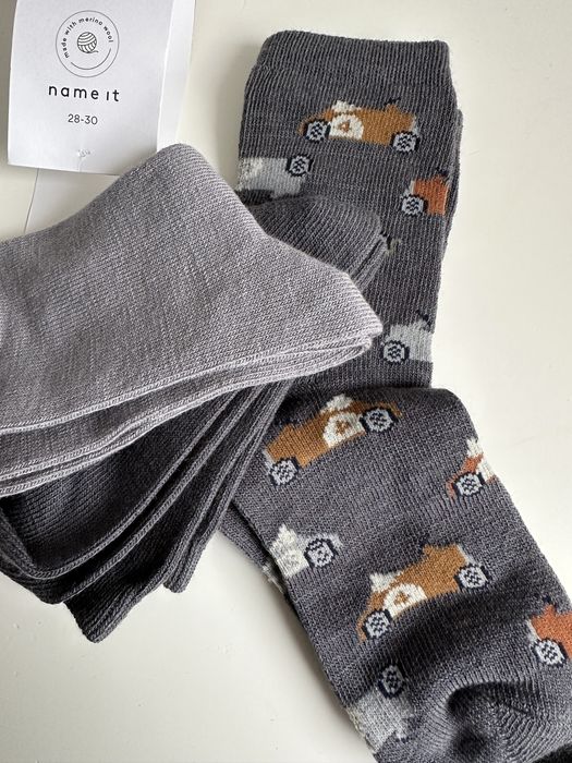 Wełniane skarpety 3 pary w auta Name it 28 30