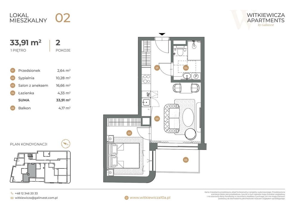 2-pokojowe mieszkanie 33 m² + balkon Bez Prowizji - Widok 2