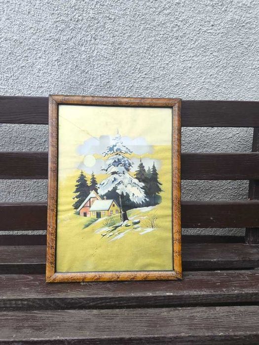 obrazy na papierze w ramie z szybą