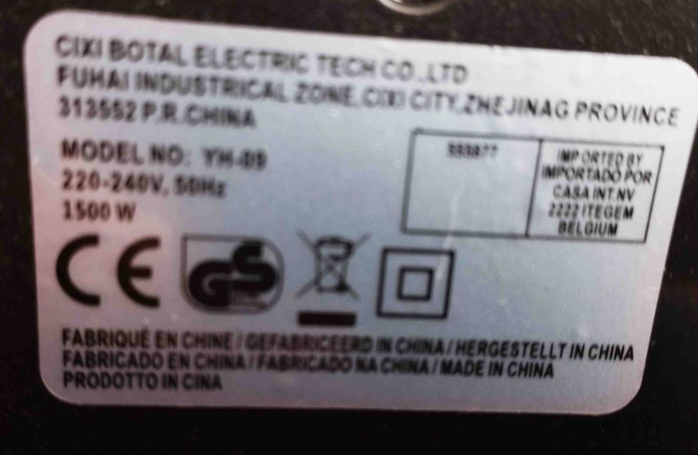 Aquecedor com ventilador de cerâmica