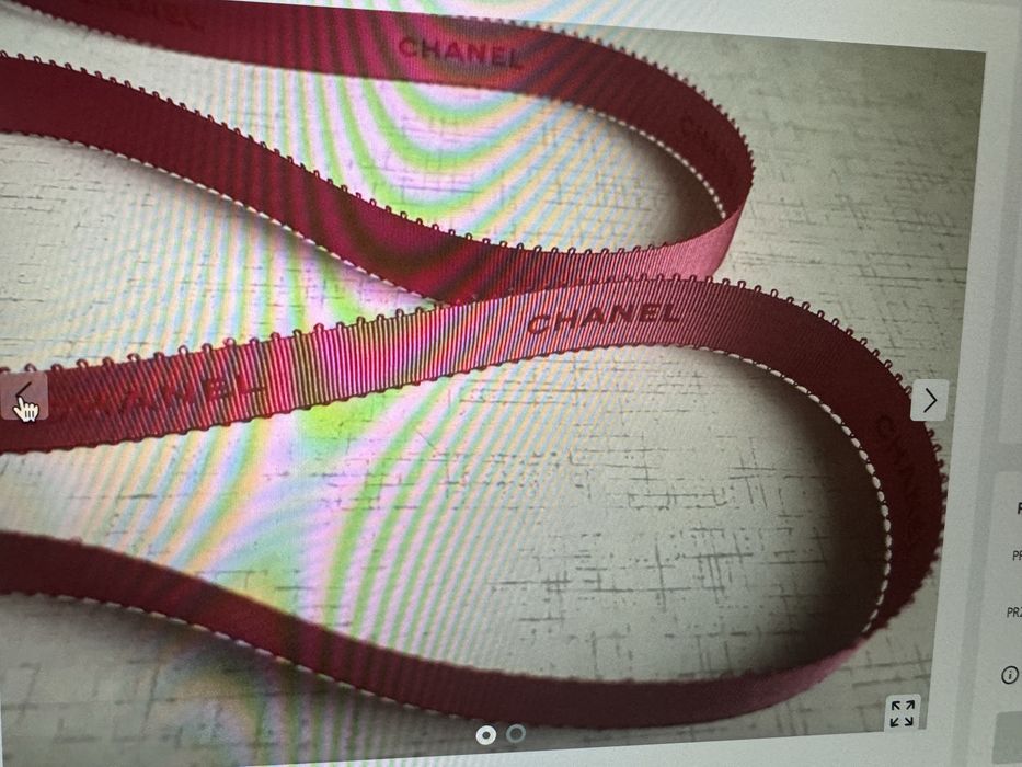 Chanel wstążka różowa karbowane brzegi 1m szer.1,5cm