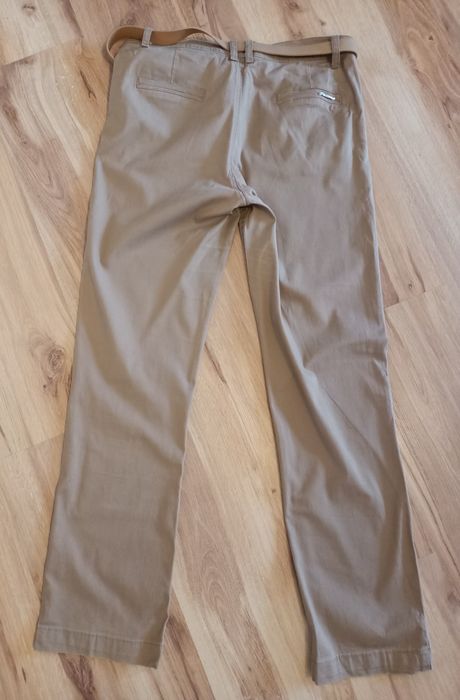 Spodnie damskie materiałowe beżowe L
