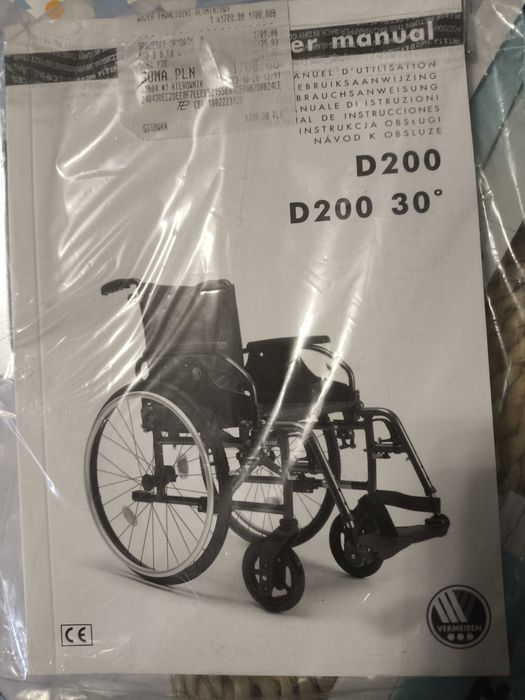 Wózek inwalidzki D200 30°