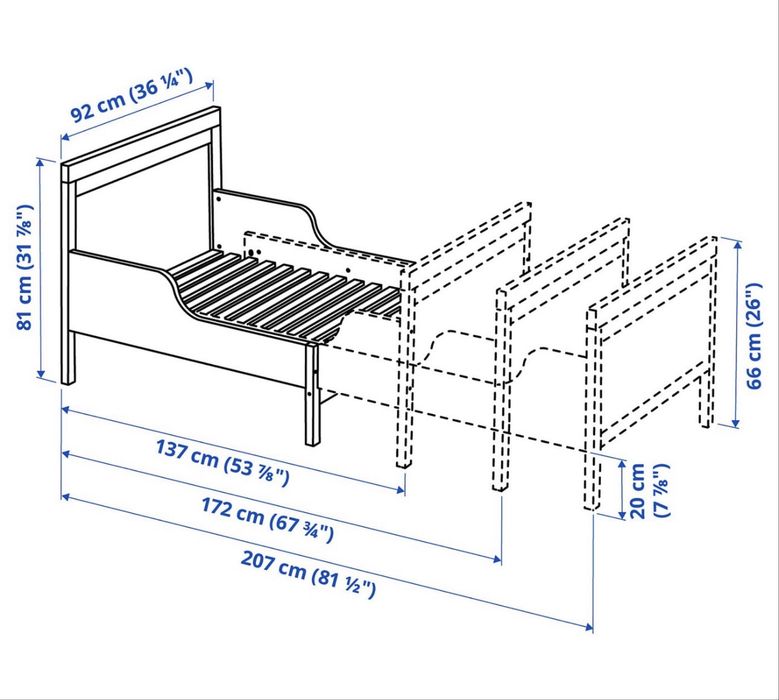 Cama Infantil Extensível + Colchão – Acompanha o Crescimento!