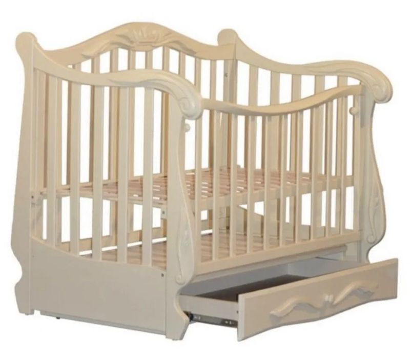 Описание Детская кроватка Колисани Корона, цвет слоновая кость
.