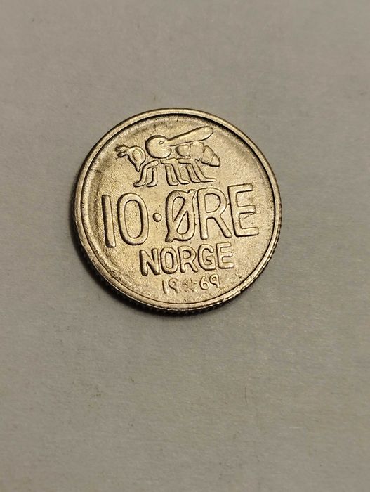 Sprzedam monetę Norwegia 10 ore 1969r. stan bardzo dobry