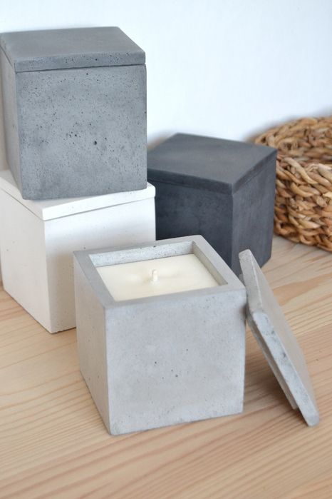Бетонні ємності для свічок ручної роботи, кашпо під свічки, декор