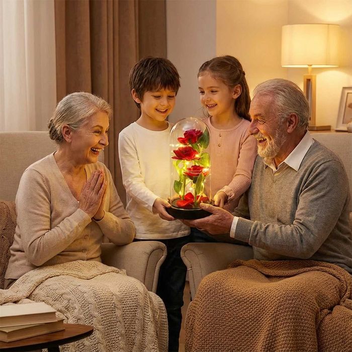 Prezent Na Walentynki Wieczna Róża 3 Róże Led + Baterie + Pudełko