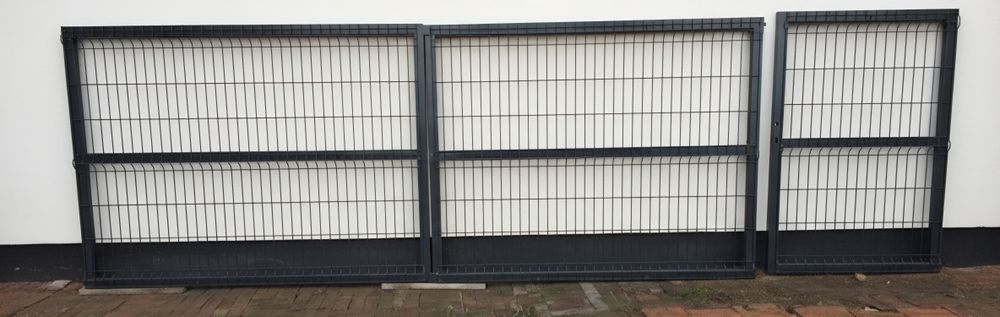 Brama panelowa 2 skrzydlowa, furtka, słupki