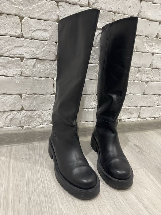 Чоботи zara натуральна шкіра