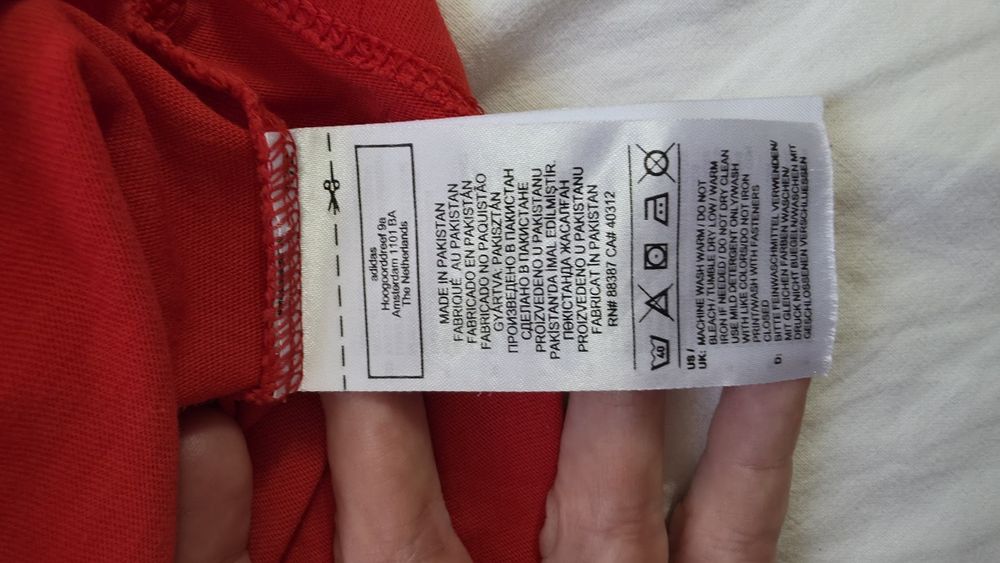 Czerwony t-shirt adidas niemowlęcy bluzka koszulka