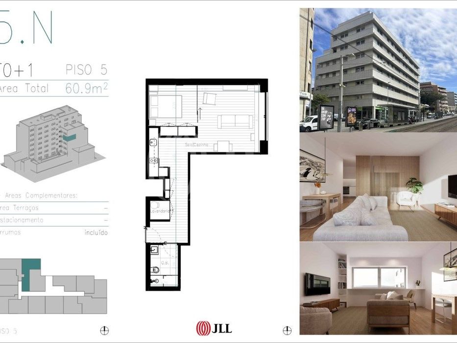 Apartamento T0+1, novo, no República 427, em Matosinhos, Porto