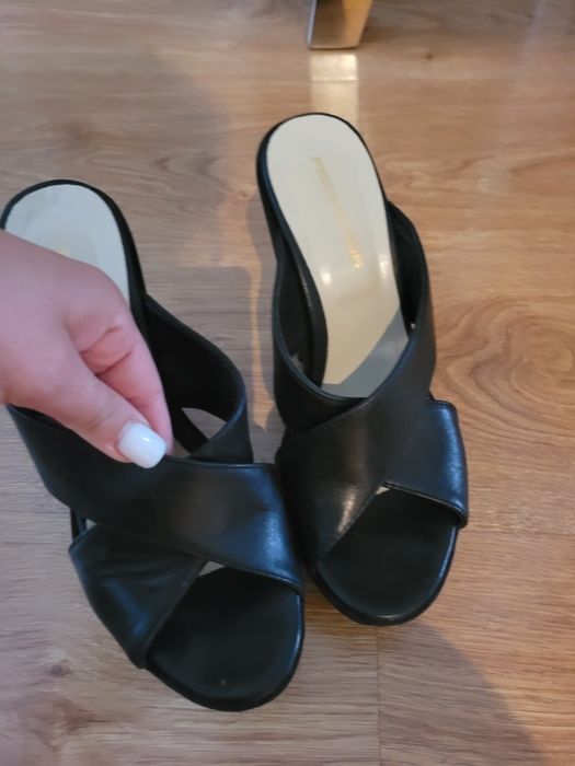 Klapki koturn Prima Moda skóra naturalna rozmiar 37