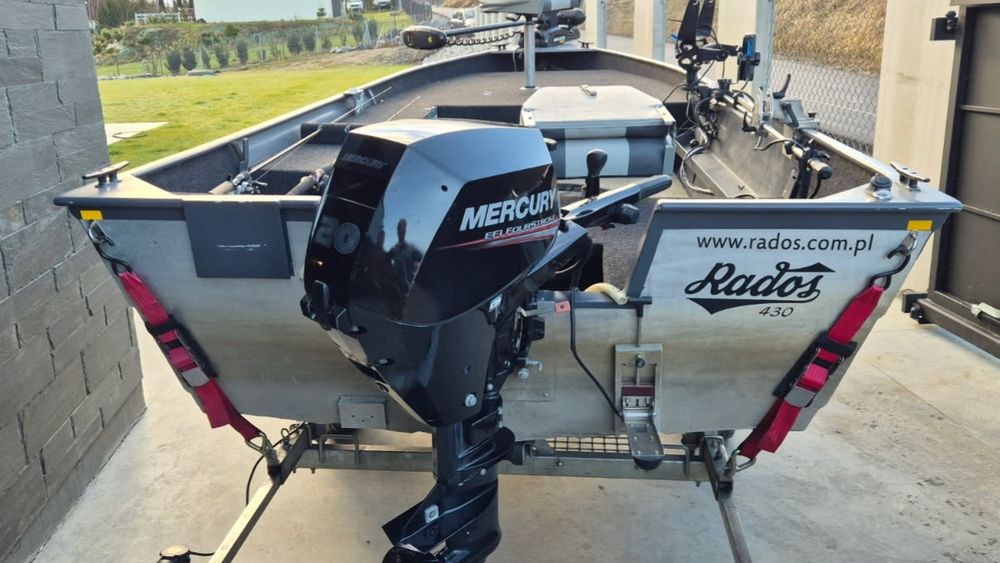 Łódź łódka   wędkarska aluminiowa  silnik dziobowy  echosonda