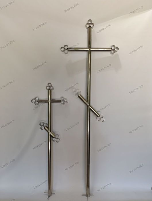 Хрест на кладовище з нержавійки Крест на кладбище из нержавеющей стали