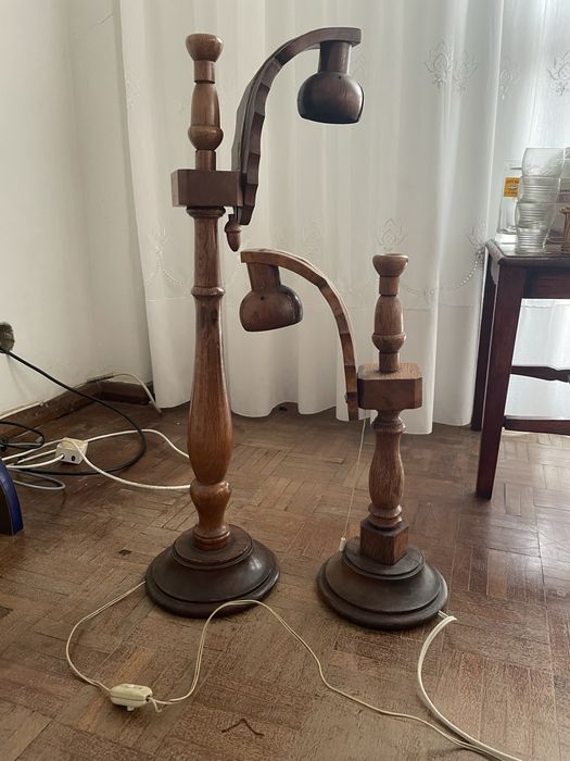 Pair of Wooden Table Lamps