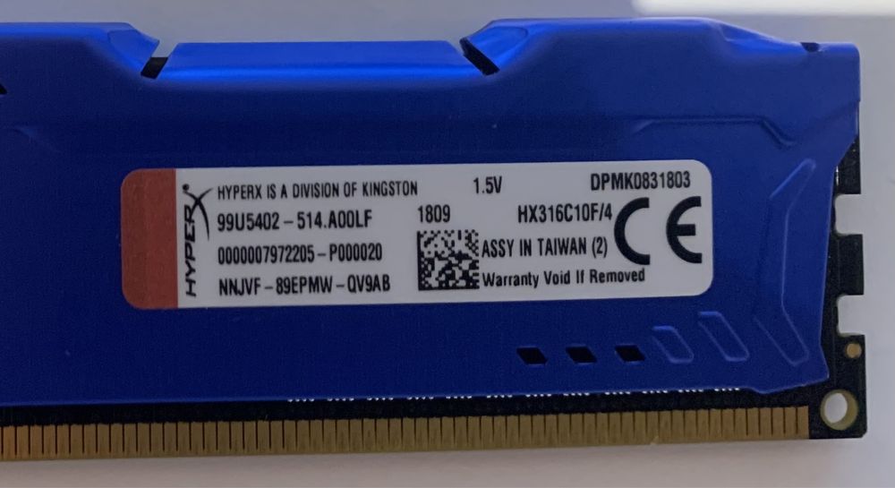 Оперативна пам‘ять HyperX 4 Gb DDR3 1600 2 планки