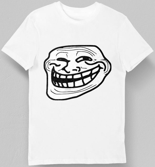 Koszulka męska trolling face biała M
