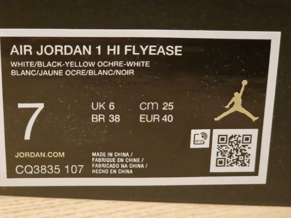 Nike Air Jordan 1 Hi Flyease żółte, r.40, oryginalne