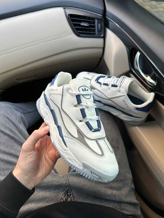 Кросівки Adidas Niteball ll White/Blue premium