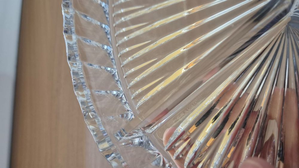 Kryształowa patera z Huty Julia, 20x25 cm