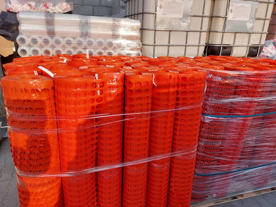 Siatka drogowa przeciwśniegowa PCV ostrzegawcza 1,2x25mb.Pomarańczowa.