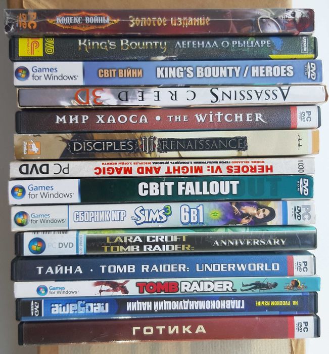 Игры DVD Tomb Raider Fallout Heroes Disciples Witcher Assassin Sims-3
