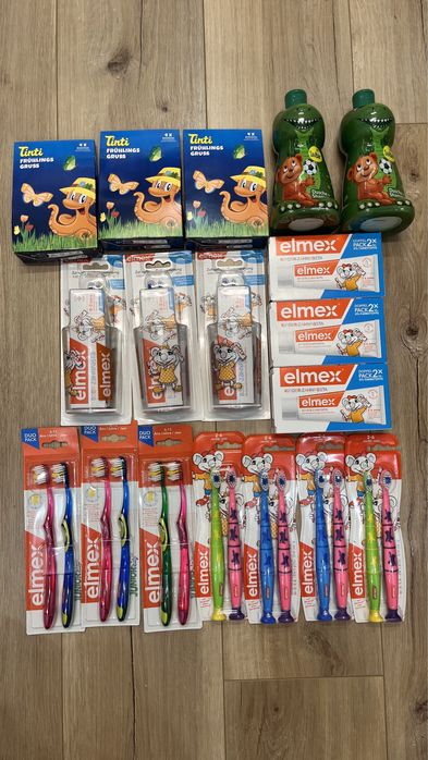 Дитячі набори Elmex 1-12 років зубна щітка паста гель