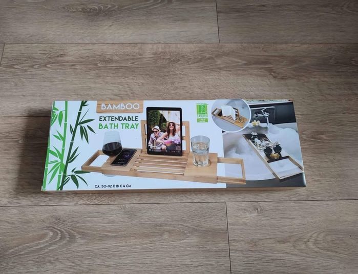 Nowa bambusowa półka organizer na wannę