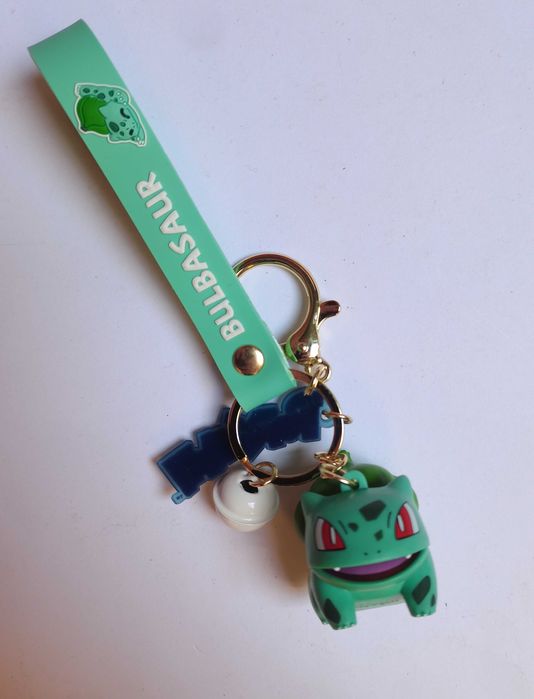 Pokemon Bulbasaur - brelok, breloczek 3D z zawieszką i dzwoneczkiem