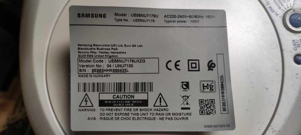 Telewizor Samsung UE55NU7179U części