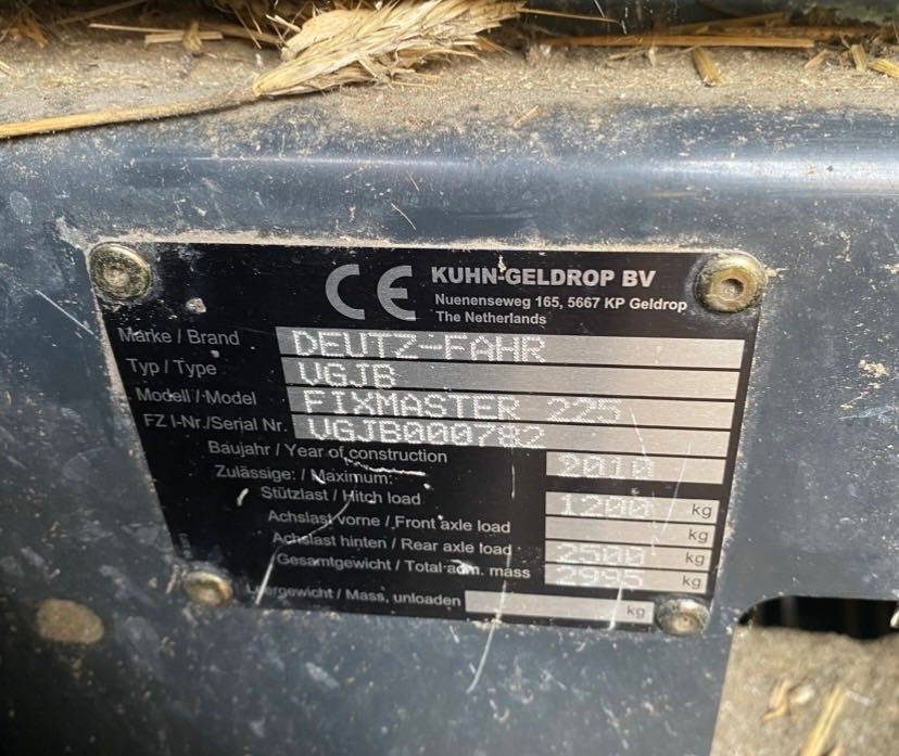 Prasa deutz-fahr fixmaster225 2010r