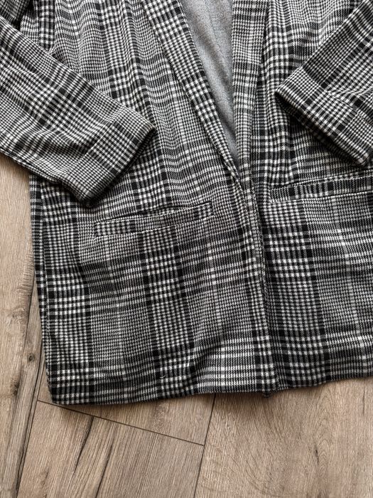 H&M długa marynarka w kratę oversize xs praca biurowa