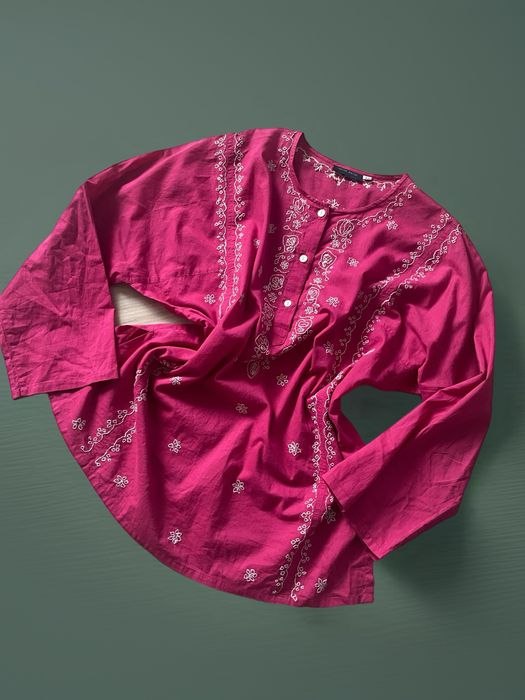 Bkuzka tunika vintage Y2K Antik Batik 44 XXL 100% bawełna