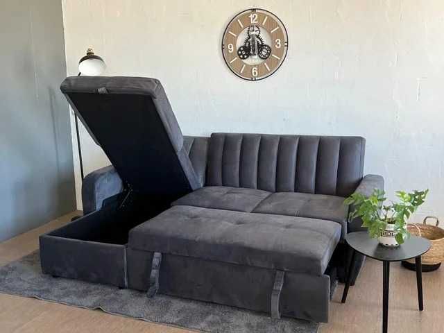 LIQUIDAÇAO Sofá cama moderno e elegante cinzento e preto a 514 €