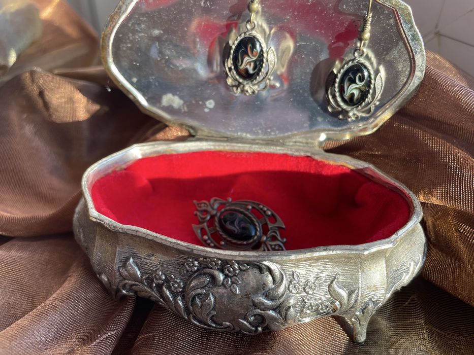 Сережки з смарагдом срібло вінтаж