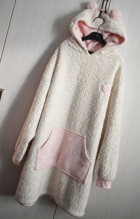 Piżama 152 + bluza kocobluza duża z kapturem oversize szlafrok polarow