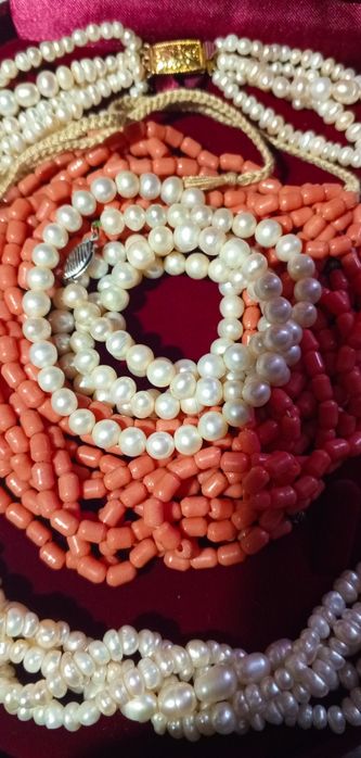 Намисто часів СРСР. Перлини. Жемчуг. Коралі. Коралловые бусы СССР.