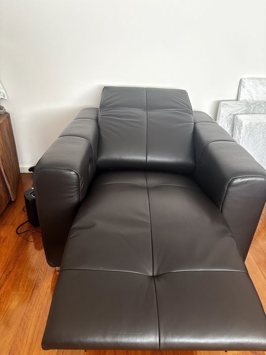 Sofás elétricos em pele Castanho