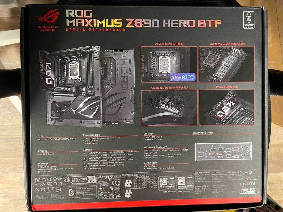Motherboard Asus Rog MAXIMUS Z890 HERO BTF