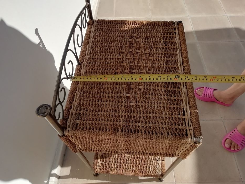 MESA CABECEIRA,quarto,sala, escritório,Peça em latão,corda e verga.