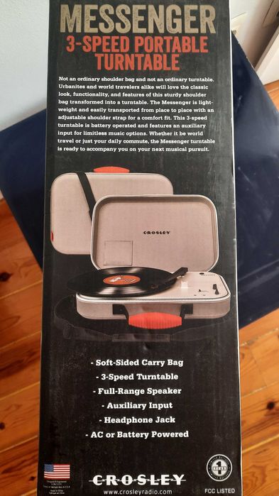 gira-discos portátil crosley messenger