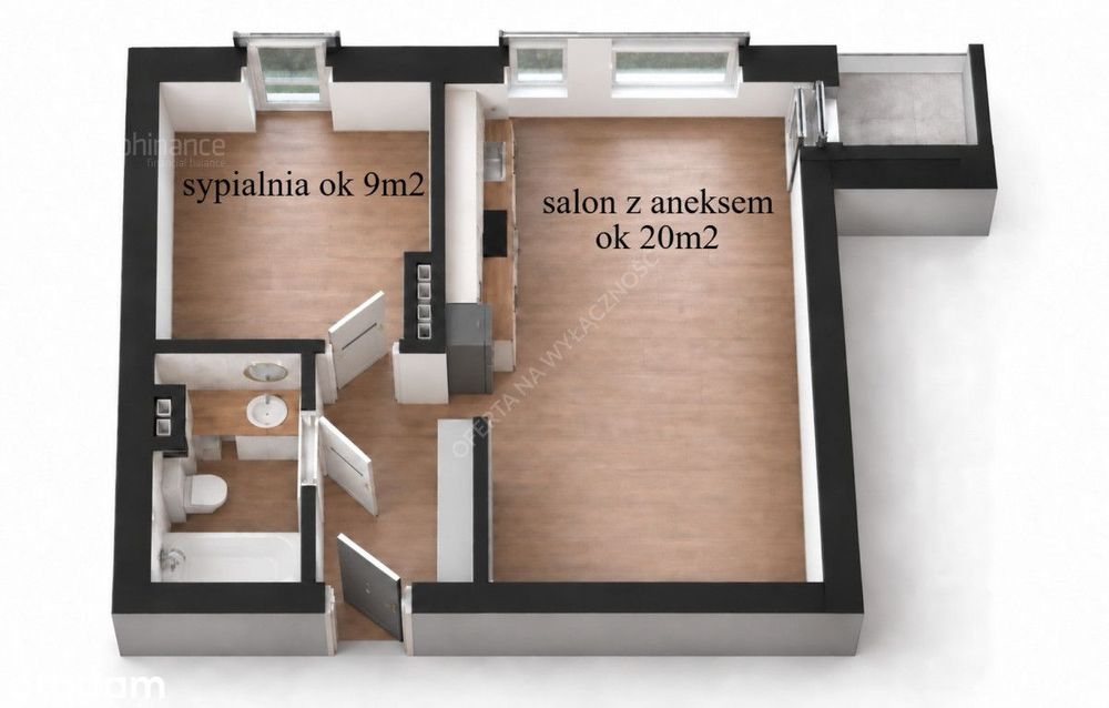 2 pokoje na wynajem | Balkon, parking, winda |