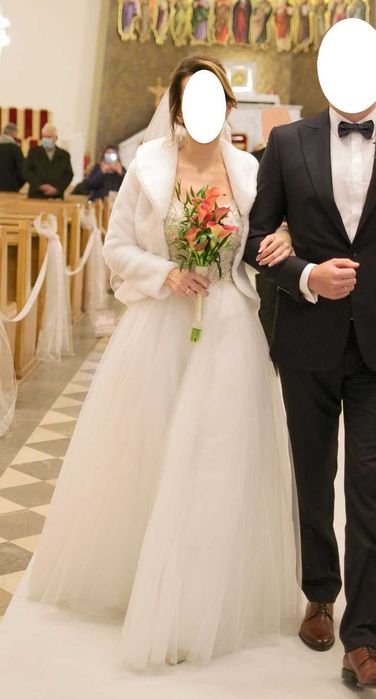 Śliczna suknia ślubna princessa rozmiar "M"