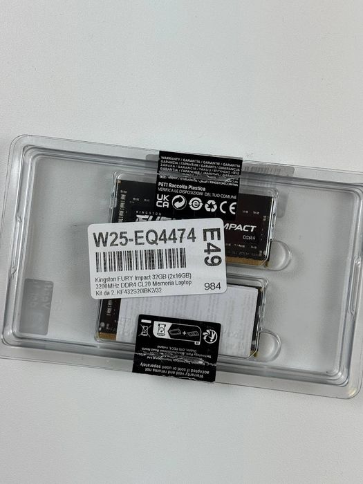 Оперативна пам'ять Kingston FURY Impact DDR4 SODIMM 2x16GB 3200MHz